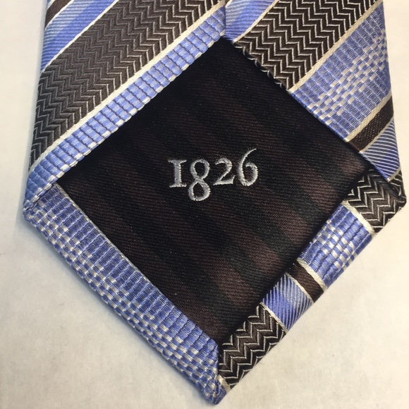 Black Brown 1826. Light blue with brown diagonal stripe tie. Like new. 100% silk - Picture 6 of 8